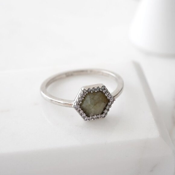 Anthropologie Melanie Auld Hex Stone Ring 7 - Picture 5 of 5